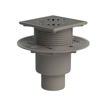 ТП-1712 Трап ПП 110/75/50 верт. выпуск решетка нерж. сталь 150х150 /гидрозатвор/